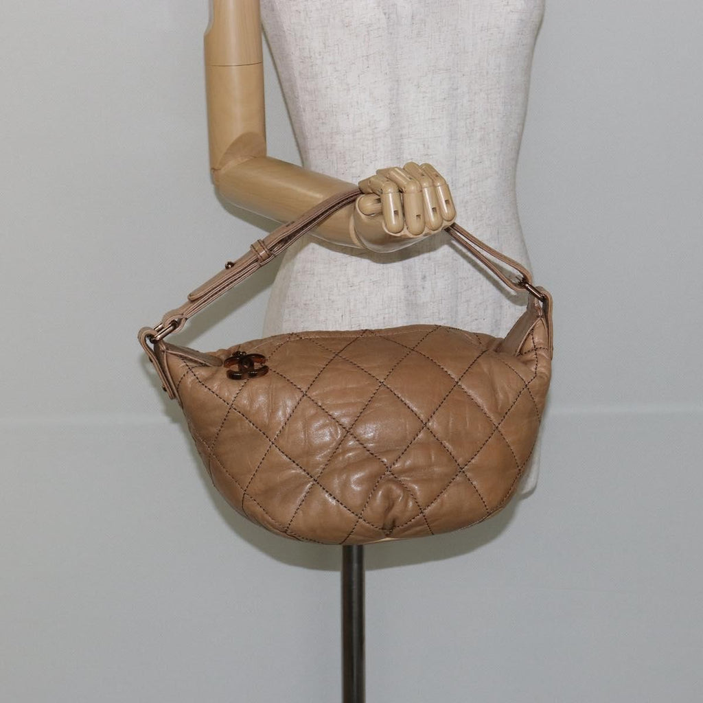 Chanel Cloudy Bundle Hobo Quilted Lambskin Brown Leather Bag (Pre-Owned)