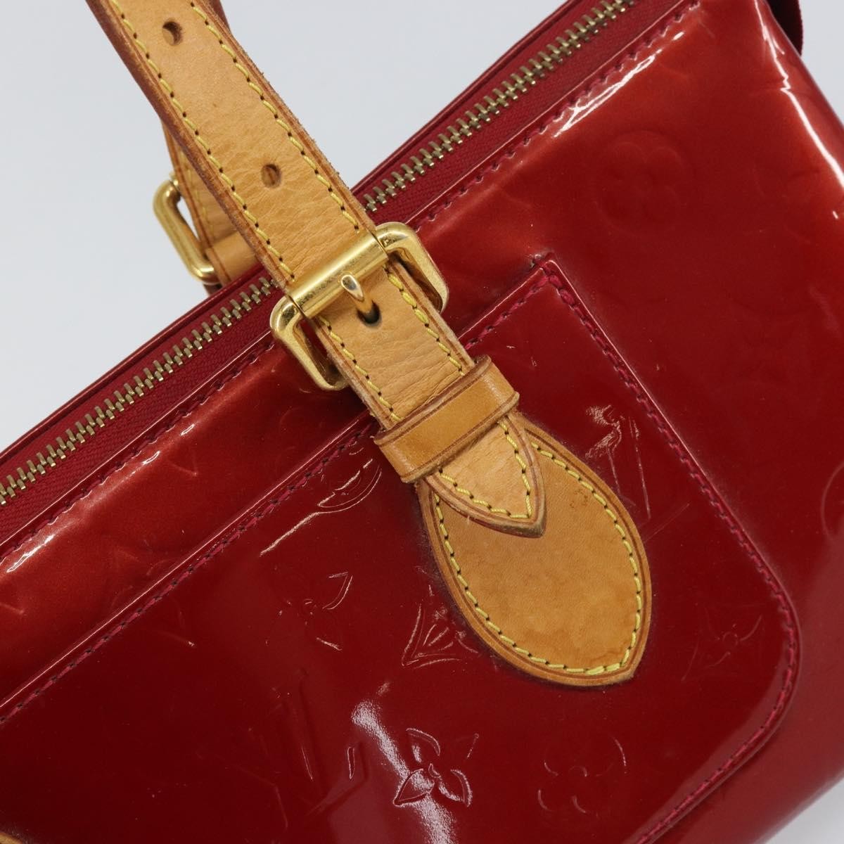 Louis Vuitton Rosewood Avenue Handbag Monogram Vernis Red Patent_Leather Handbag (Pre-Owned)