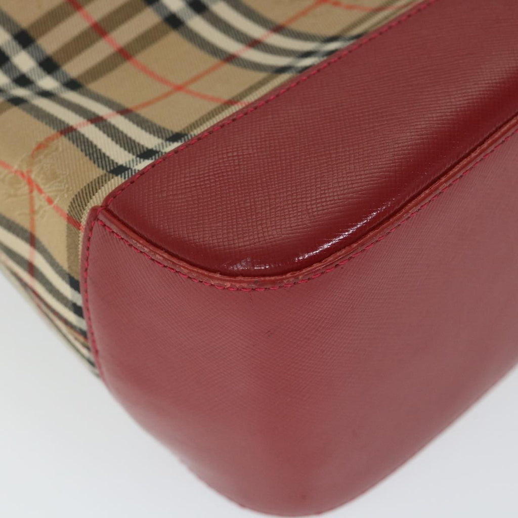 Burberry Nova Check Handbag Leather And Nylon Beige Nylon Handbag (Pre-Owned)