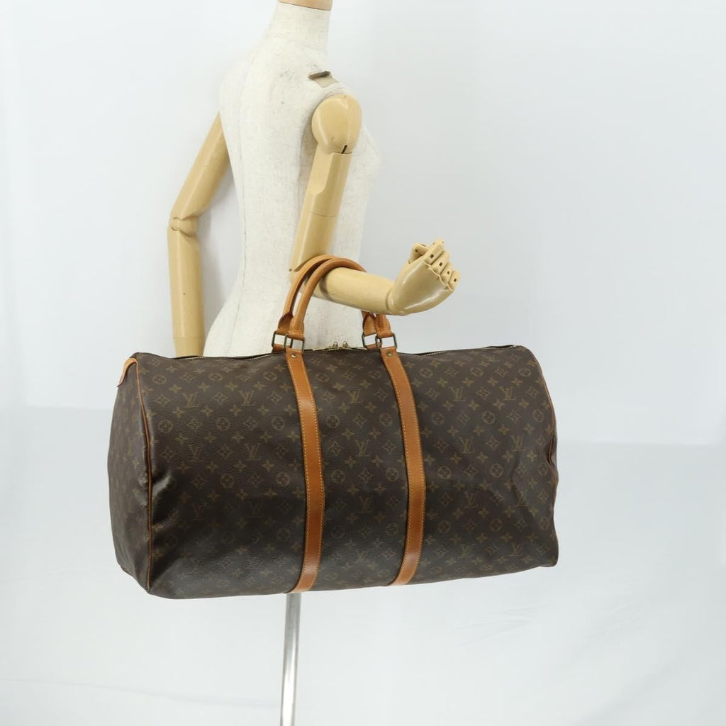 Louis Vuitton Keepall Bag Monogram Canvas Brown Canvas Travel Bag Bag (Pre-Owned)