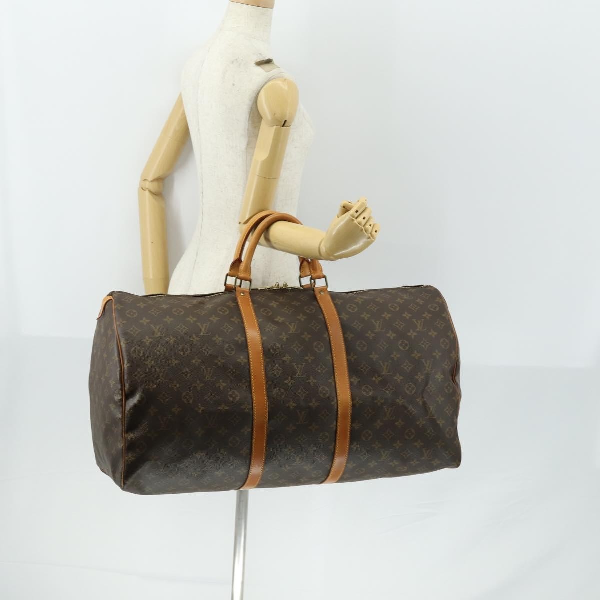 Louis Vuitton Keepall Bag Monogram Canvas Brown Canvas Travel Bag Bag (Pre-Owned)