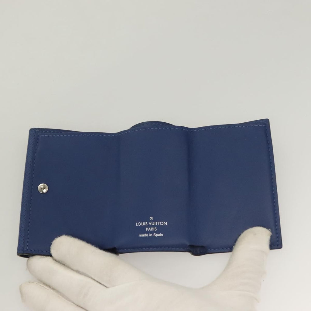 Louis Vuitton Discovery Wallet Monogram Taigarama Blue Leather Wallets Accessory (Pre-Owned)