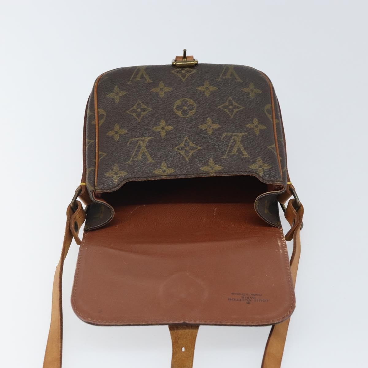 Louis Vuitton Cartouchiere Handbag Monogram Canvas Brown Canvas Shoulder Bag Bag (Pre-Owned)