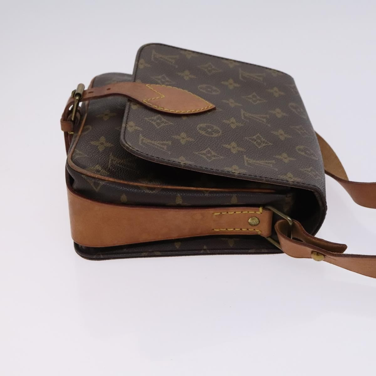 Louis Vuitton Cartouchiere Handbag Monogram Canvas Brown Canvas Shoulder Bag Bag (Pre-Owned)