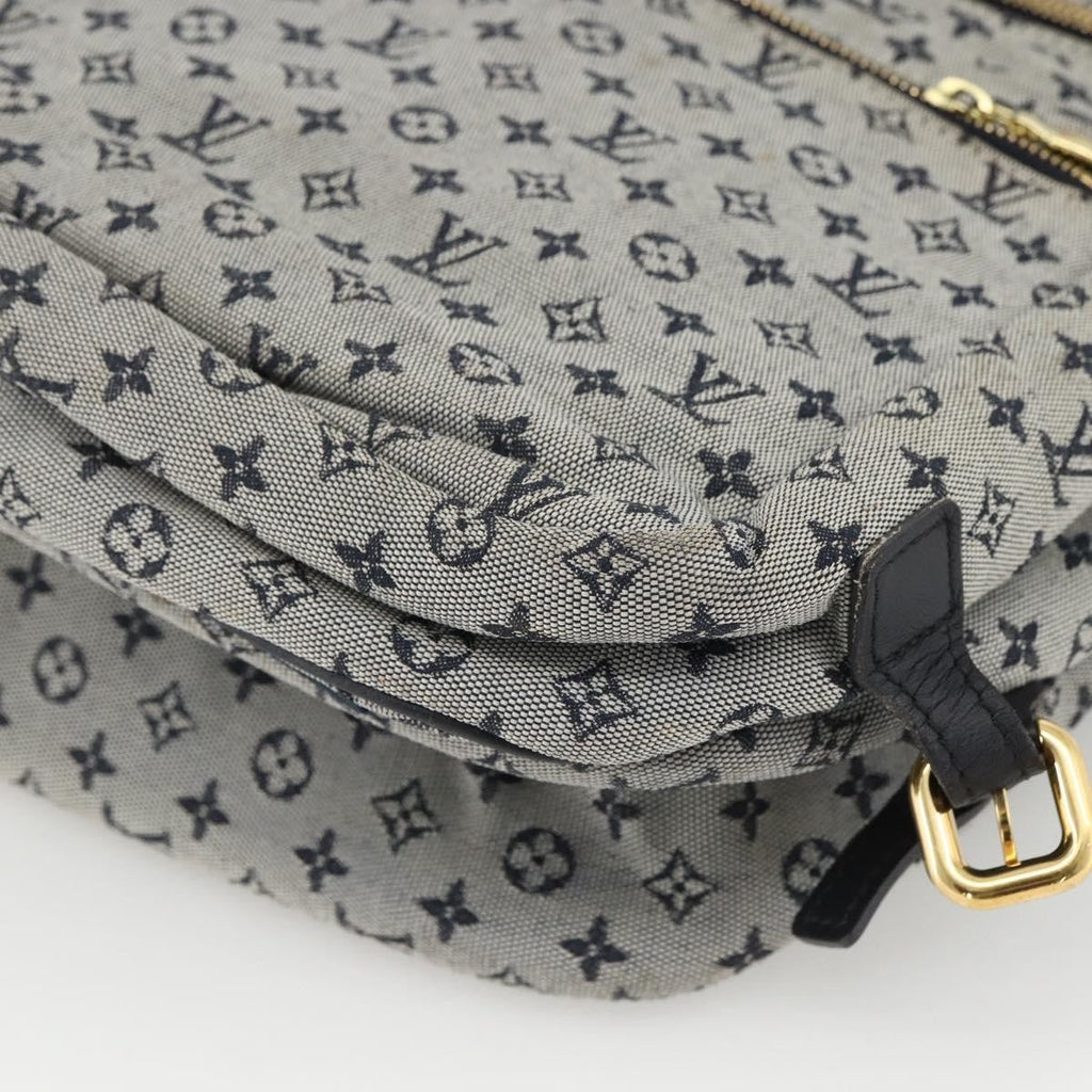 Louis Vuitton Sac Maman Handbag Mini Lin Blue Canvas Shoulder Bag Bag (Pre-Owned)