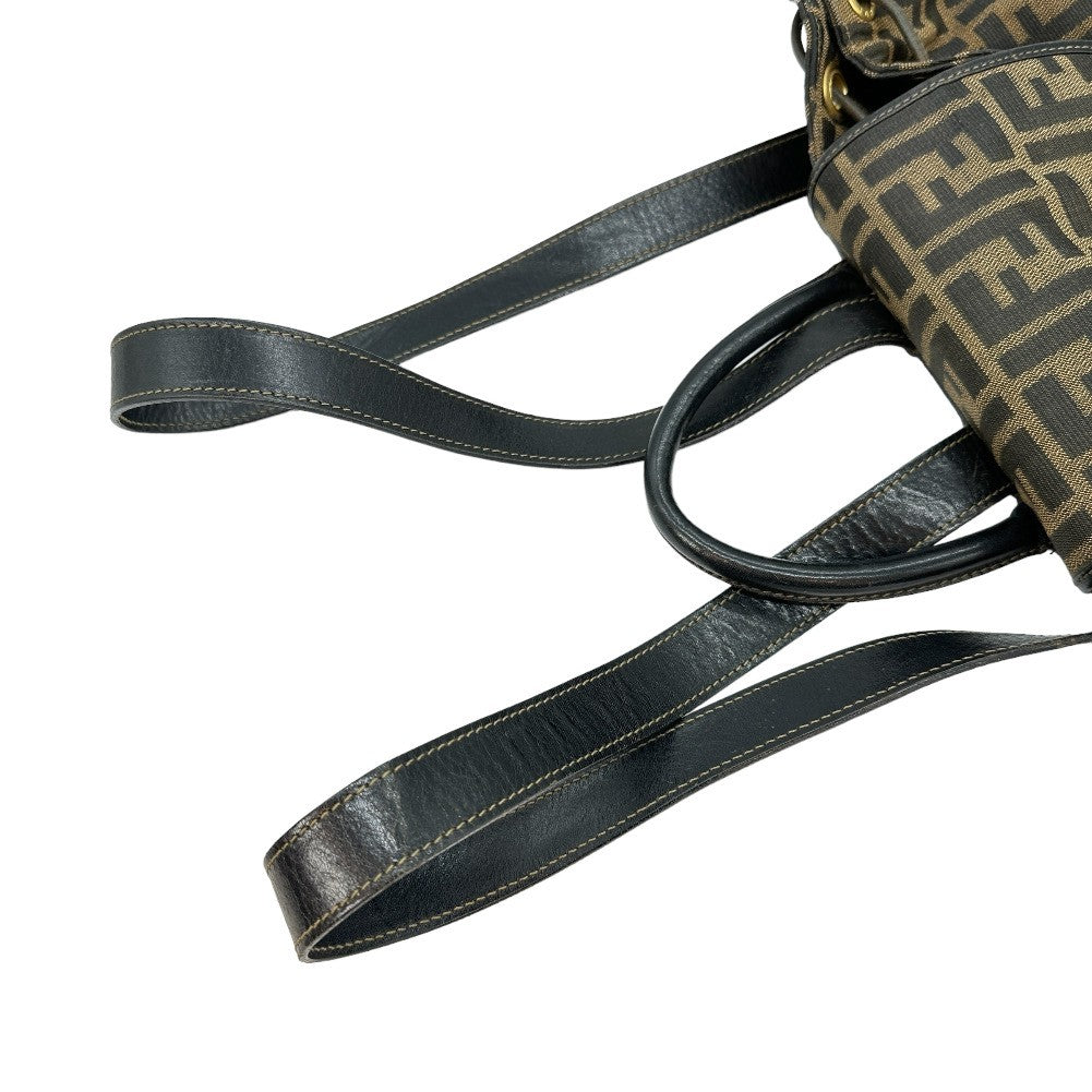 Fendi Fendi Backpack Daypack Zucca Canvas Brown Canvas Backpack Bag (Pre-Owned)