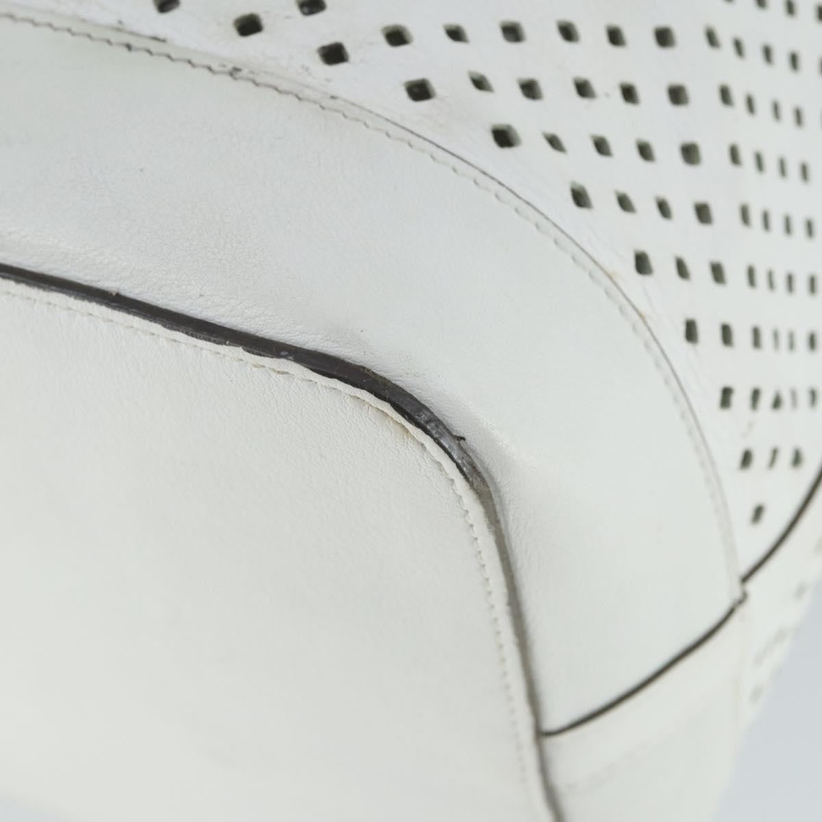 Louis Vuitton Flore Noe Handbag Perforated Leather White Leather Shoulder Bag Bag (Pre-Owned)