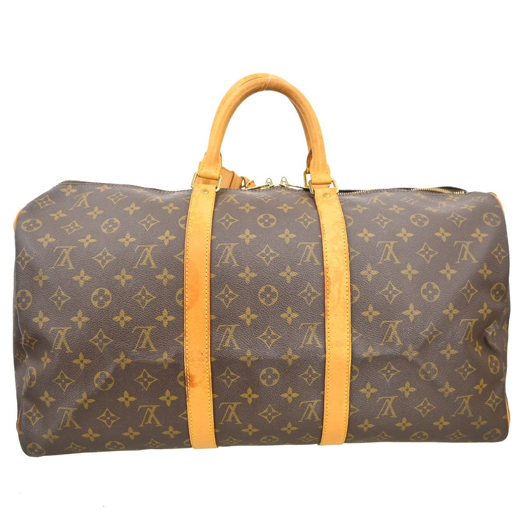 Louis Vuitton Keepall Bag Monogram Canvas Brown Canvas Travel Bag Bag (Pre-Owned)