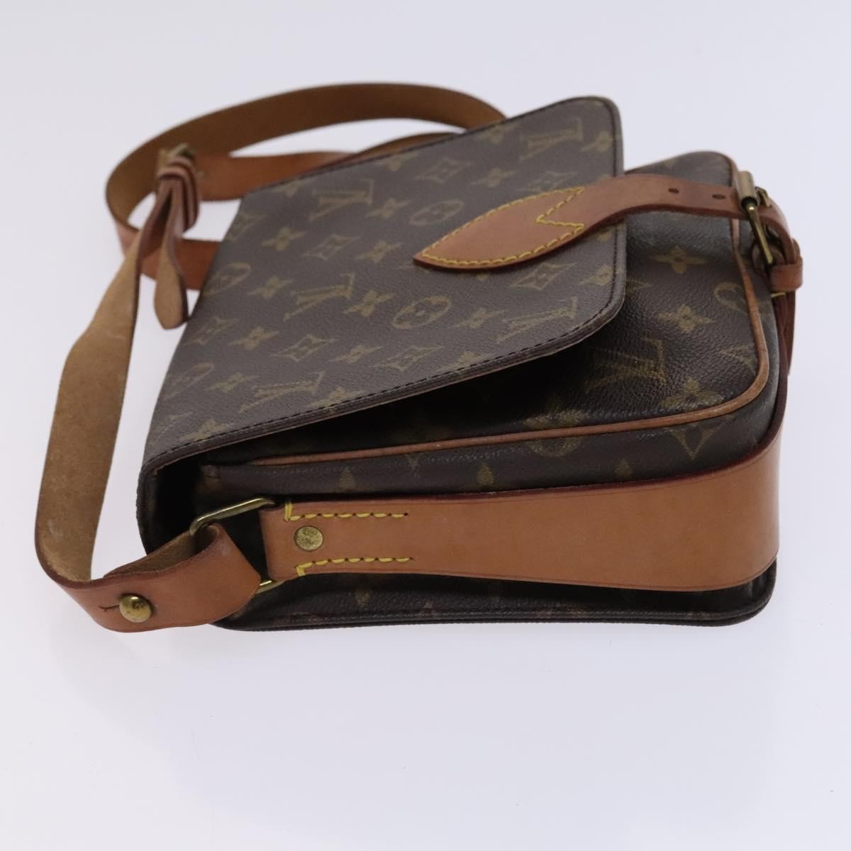 Louis Vuitton Cartouchiere Handbag Monogram Canvas Brown Canvas Shoulder Bag Bag (Pre-Owned)