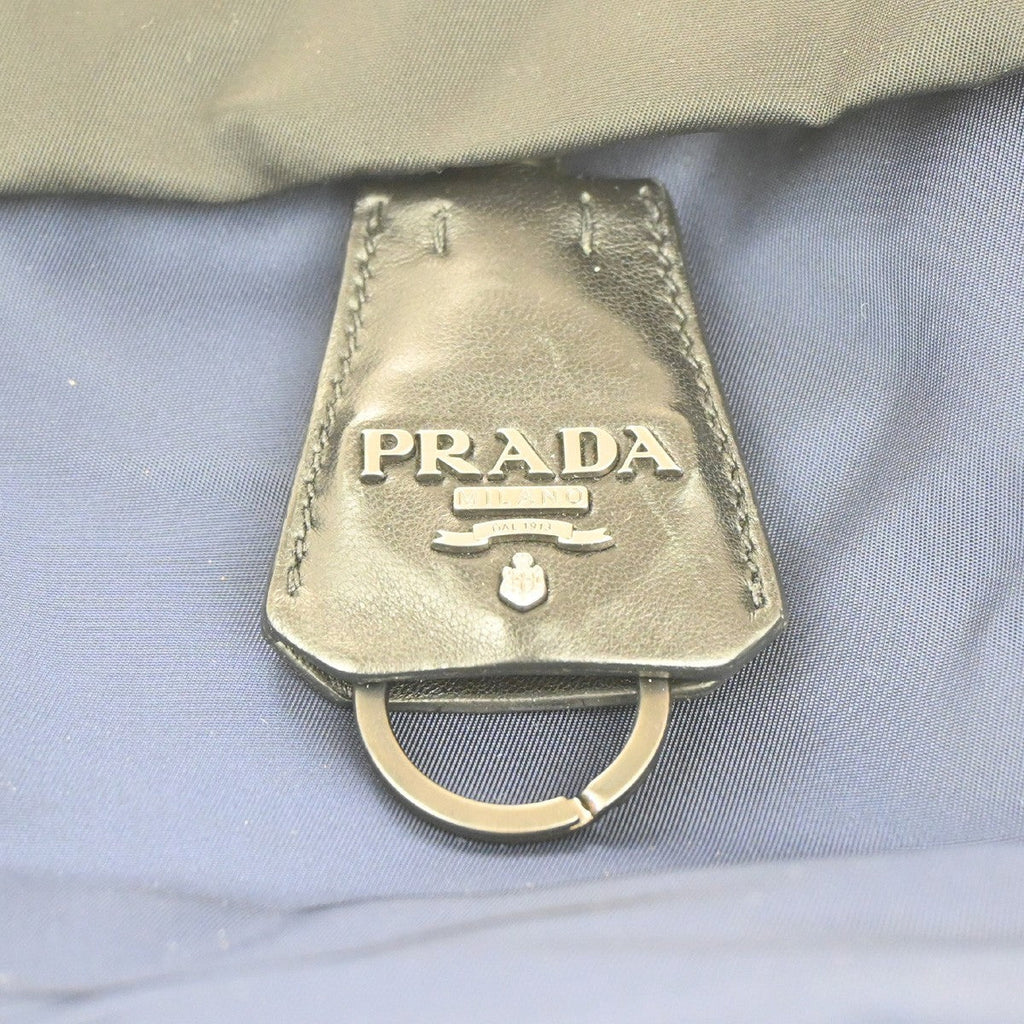 Prada Convertible Double Tote Tessuto Black Nylon Handbag (Pre-Owned)