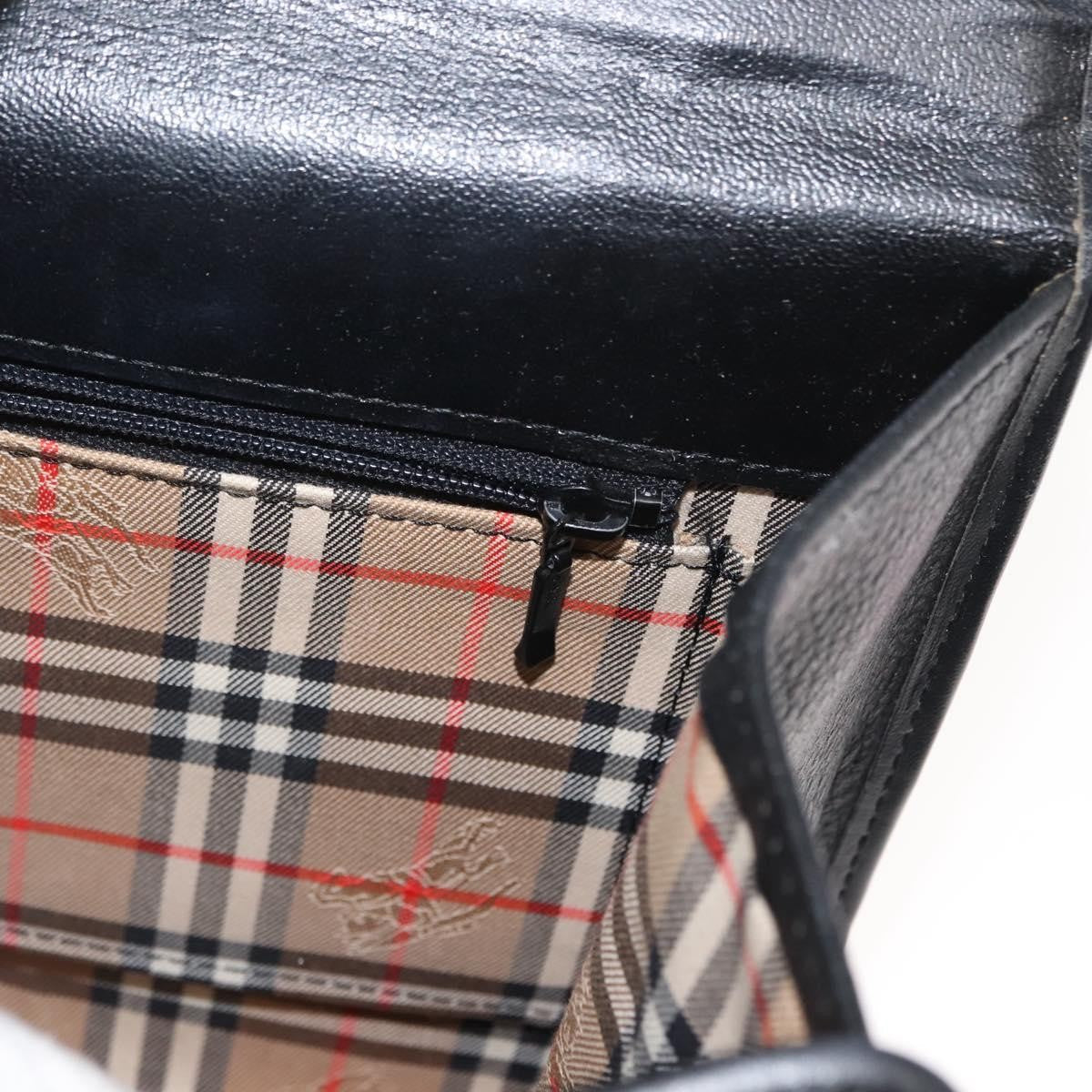 Burberry Vintage Handbag Leather Black Leather Handbag (Pre-Owned)