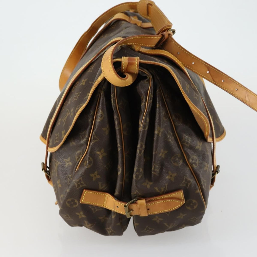 Louis Vuitton Saumur Handbag Monogram Canvas Brown Canvas Shoulder Bag Bag (Pre-Owned)