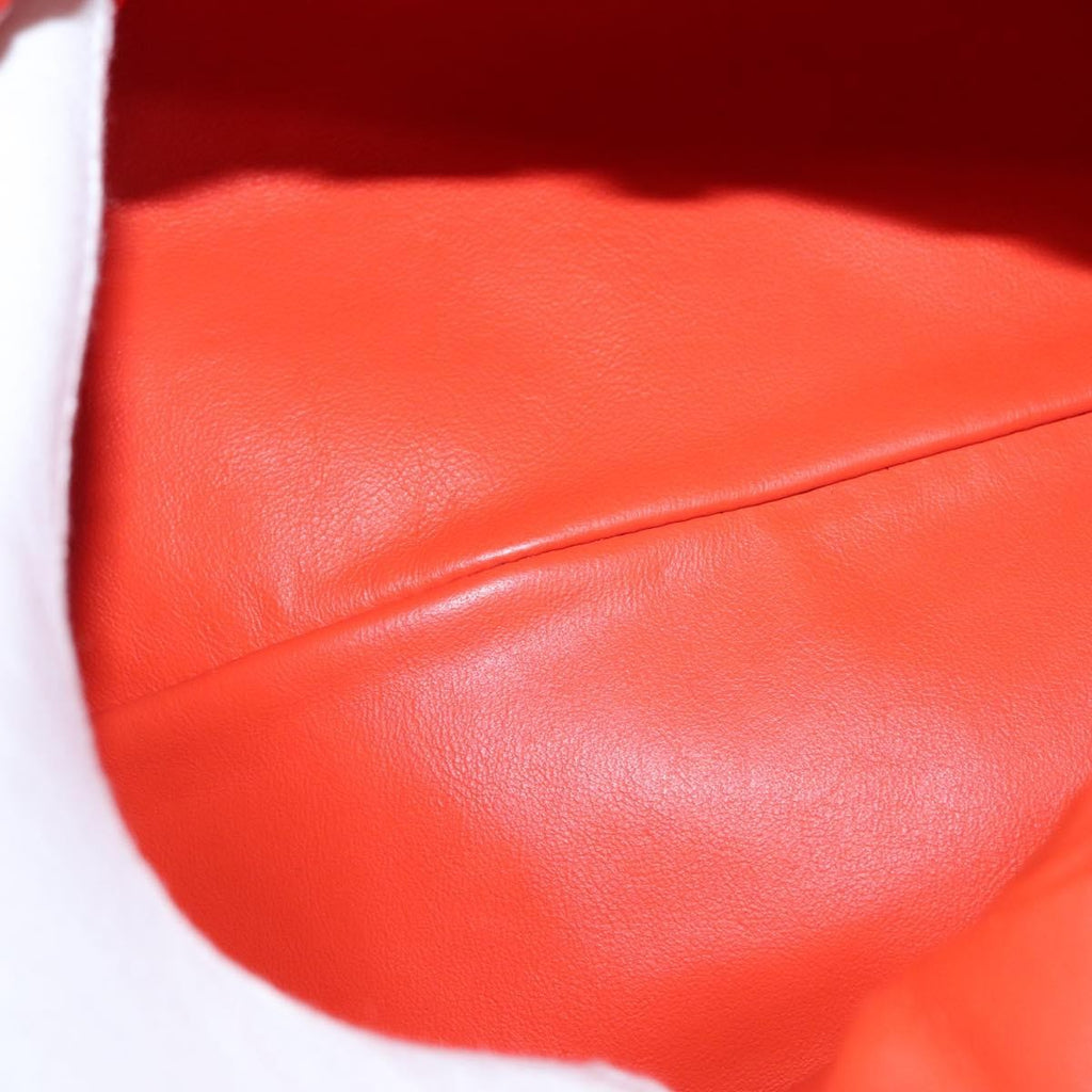 Bottega Veneta The Chain Pouch Leather Orange Leather Clutche & Pouche Bag (Pre-Owned)