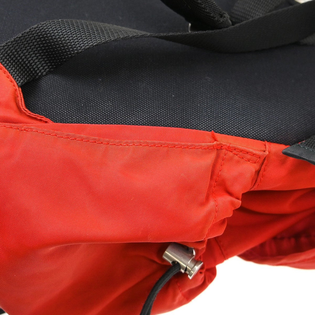 Prada Double Buckle Backpack Tessuto Red Nylon Backpack Bag (Pre-Owned)