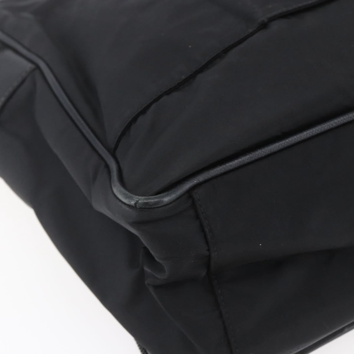 Prada Convertible Front Zip Briefcase Tessuto With Saffiano Leather Black Nylon Briefcase Bag (Pre-Owned)