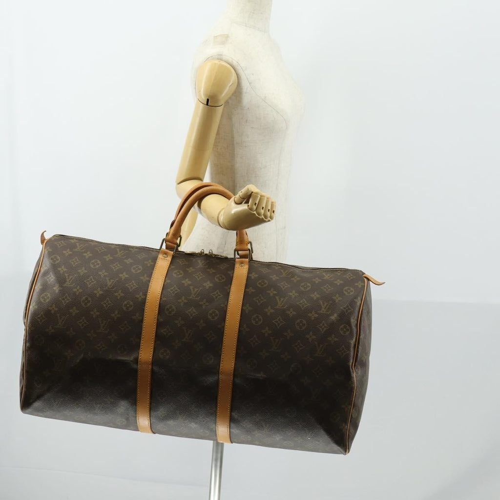 Louis Vuitton Keepall Bag Monogram Canvas Brown Canvas Travel Bag Bag (Pre-Owned)