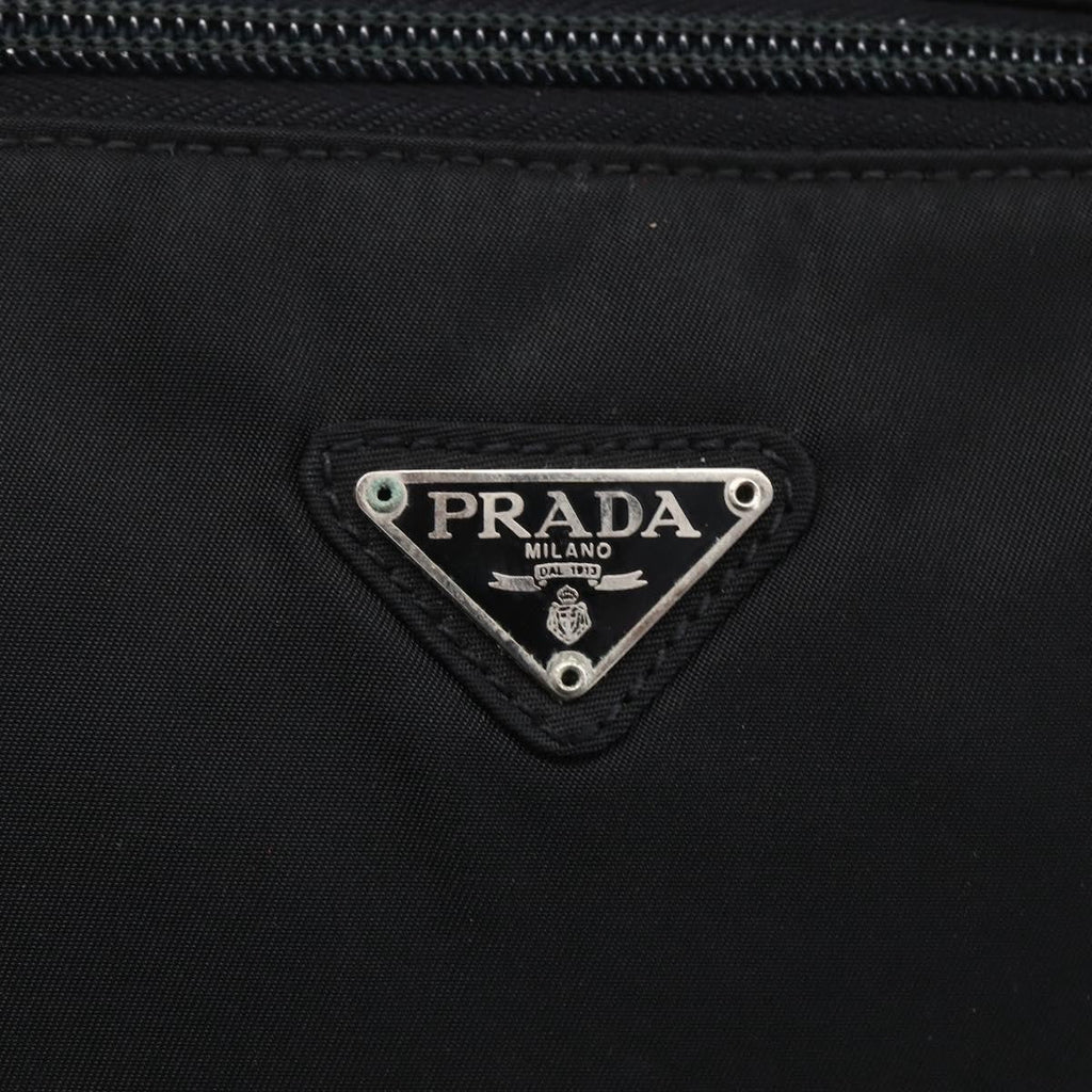 Prada Vintage Handbag Tessuto Black Nylon Handbag (Pre-Owned)
