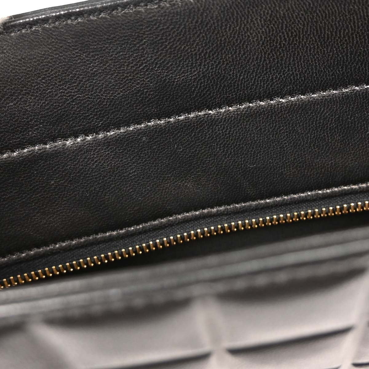 Chanel Chocolate Bar Cc Tote Quilted Leather Black Leather Tote Bag Bag (Pre-Owned)