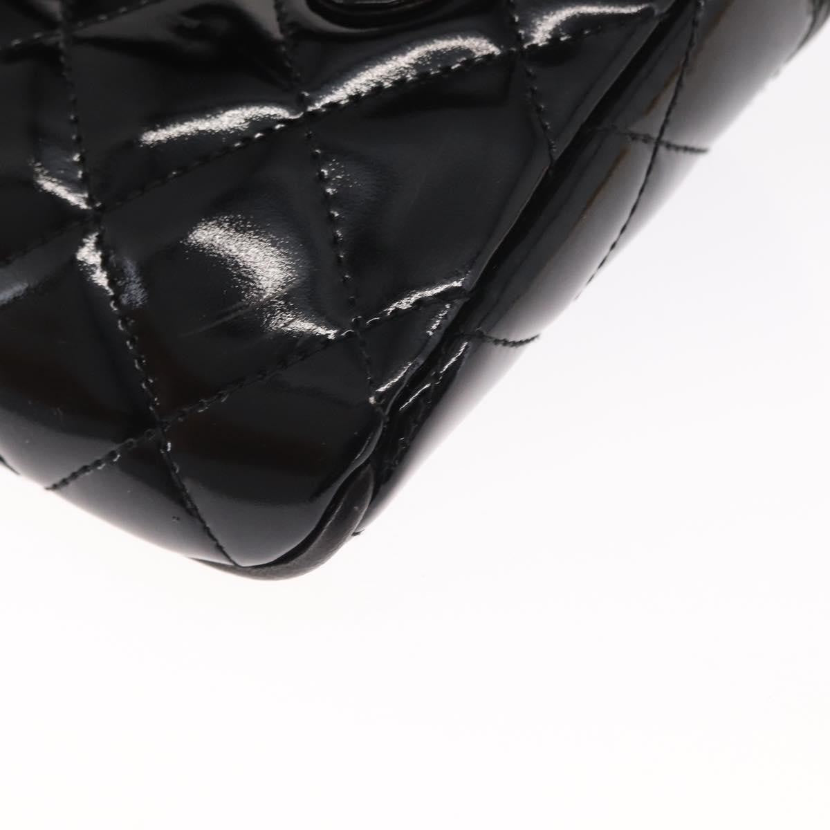 Chanel Vintage Zip Belt Bag Quilted Lambskin Black Patent_Leather Clutche & Pouche Bag (Pre-Owned)