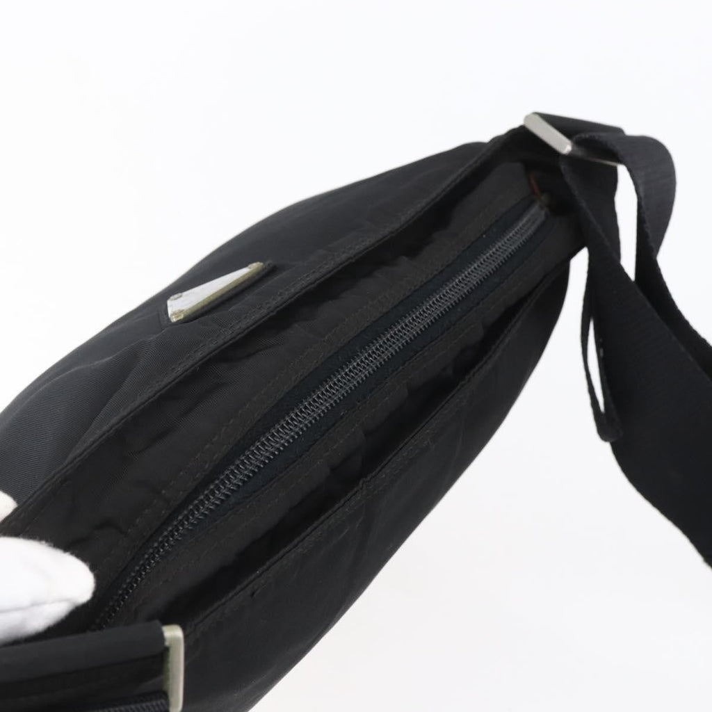 Prada Flat Messenger Bag Tessuto Black Nylon Shoulder Bag Bag (Pre-Owned)