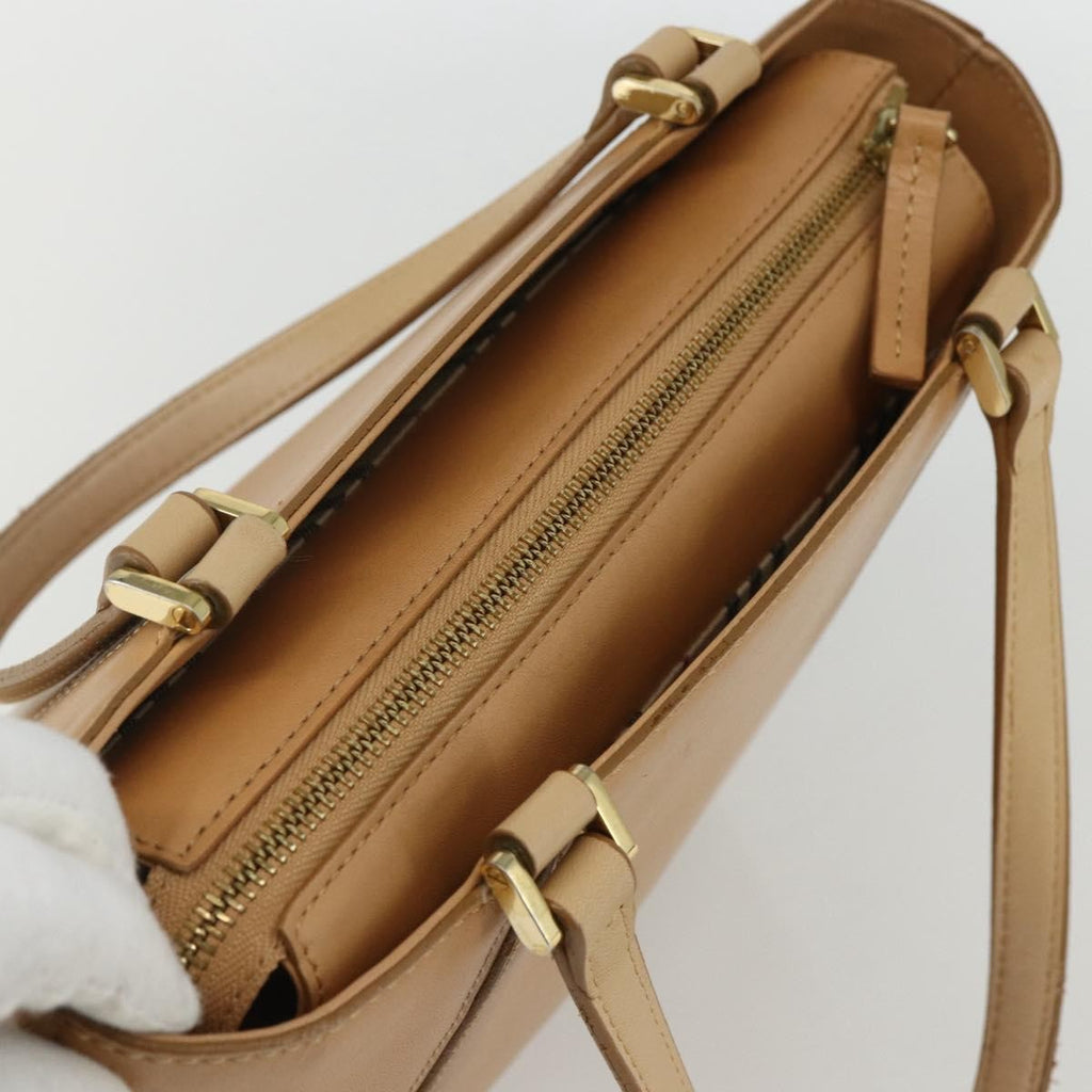 Burberry Vintage Handbag Leather Beige Leather Handbag (Pre-Owned)