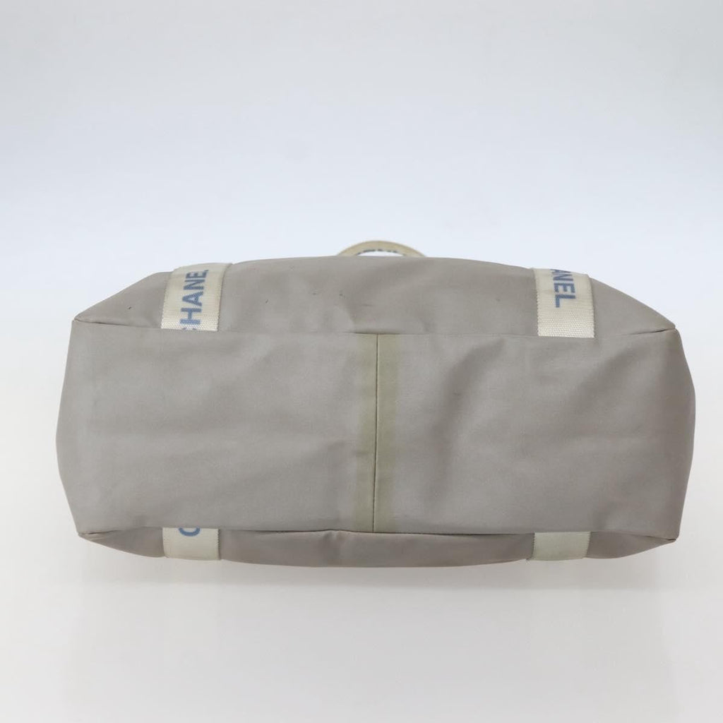 Chanel Sport Line Tote Bag Nylon Gray Nylon Tote Bag Bag (Pre-Owned)