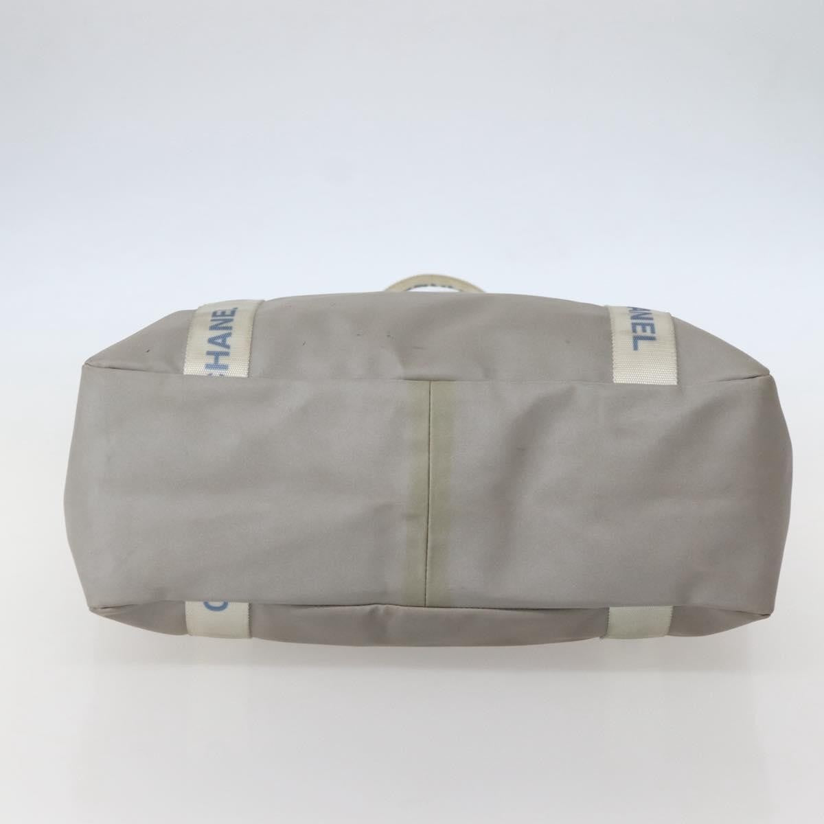 Chanel Sport Line Tote Bag Nylon Gray Nylon Tote Bag Bag (Pre-Owned)