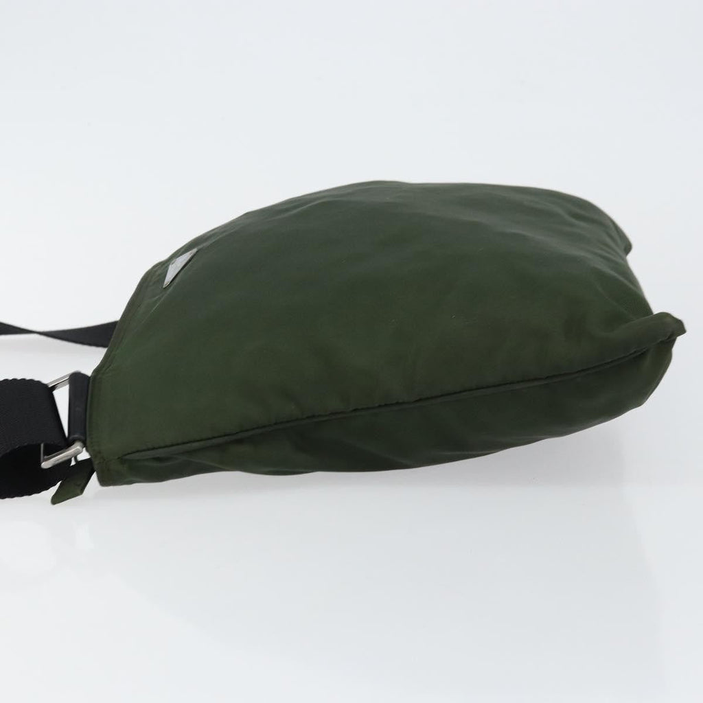 Prada Flat Messenger Bag Tessuto Khaki Nylon Shoulder Bag Bag (Pre-Owned)