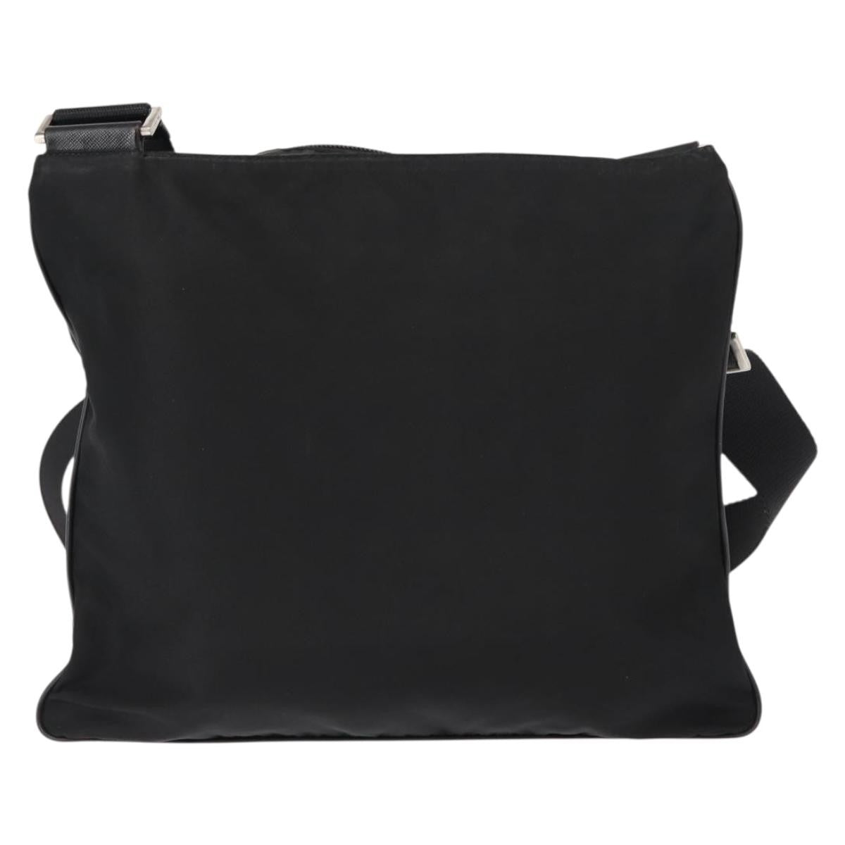 Prada Flat Messenger Bag Tessuto Black Nylon Shoulder Bag Bag (Pre-Owned)