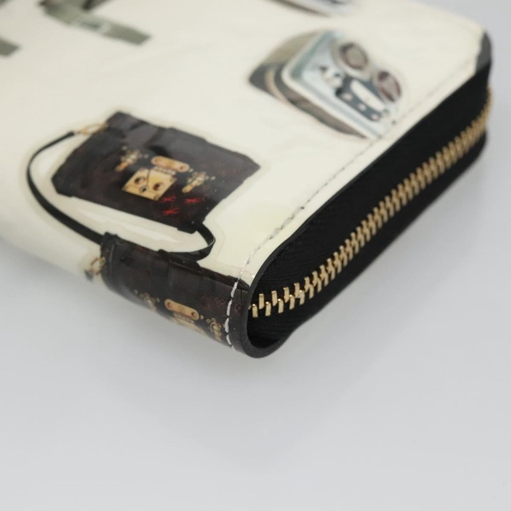 Louis Vuitton Nicolas Ghesquière Zippy Wallet Patent Monogram White Patent_Leather Wallets Accessory (Pre-Owned)