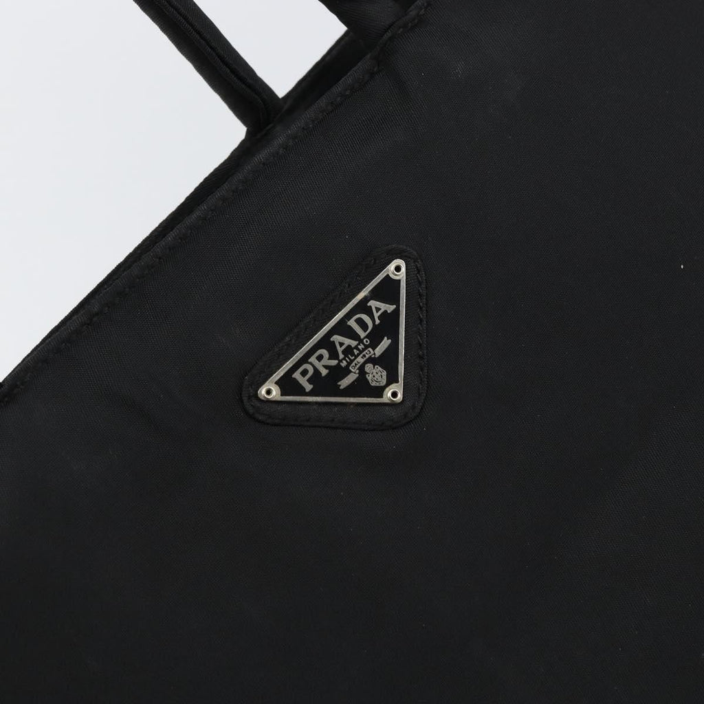 Prada Vintage Tote Nylon Black Nylon Tote Bag Bag (Pre-Owned)