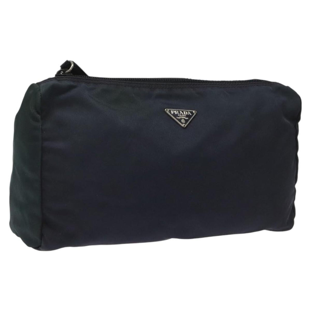 Prada Vintage Pouch Tessuto Navy Nylon Clutche & Pouche Bag (Pre-Owned)