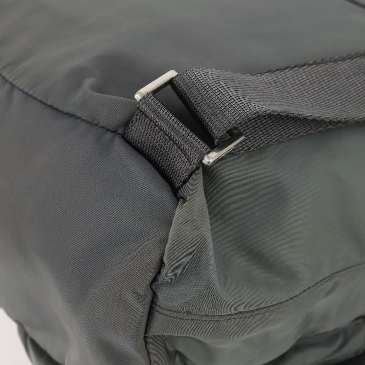 Prada Double Front Pocket Backpack Tessuto Gray Nylon Backpack Bag (Pre-Owned)