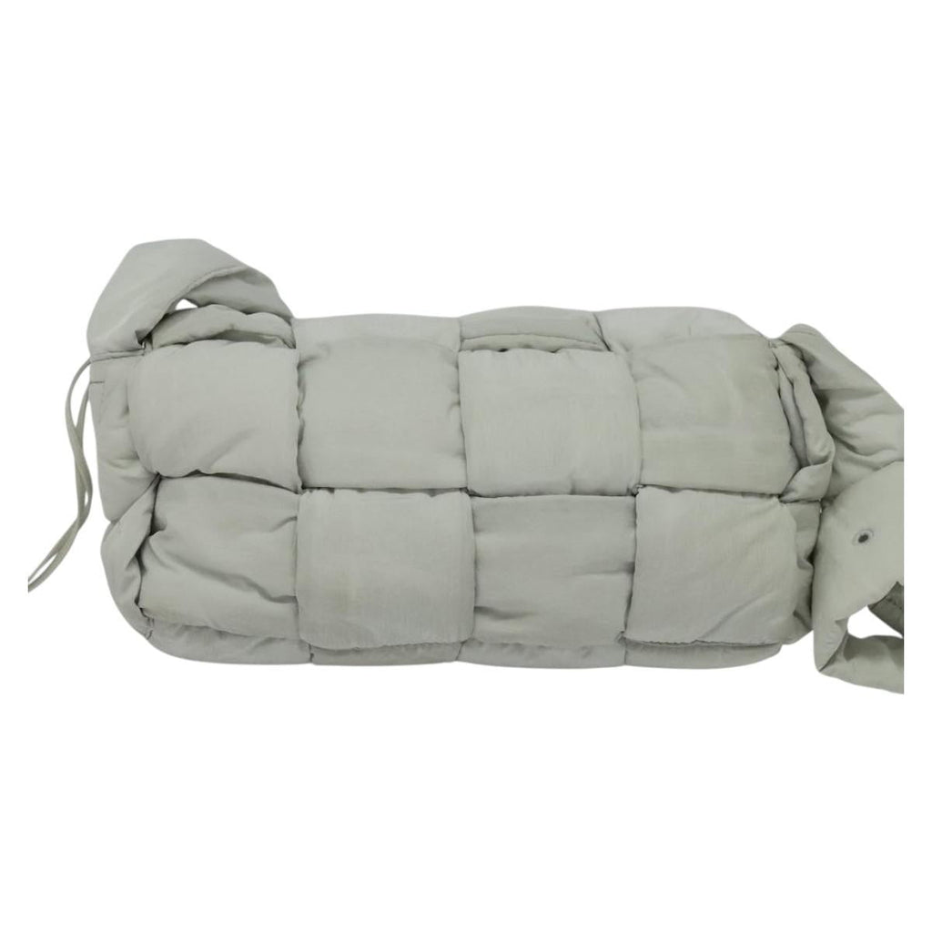 Bottega Veneta Padded Tech Cassette Crossbody Bag Intrecciato Nylon Gray Nylon Shoulder Bag Bag (Pre-Owned)