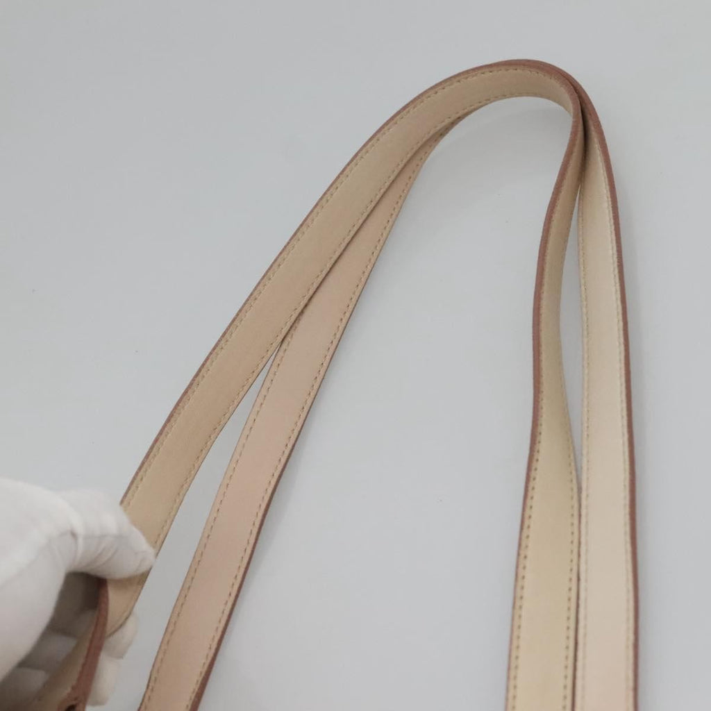 Prada Buckle Strap Shoulder Bag Leather Beige Leather Shoulder Bag Bag (Pre-Owned)