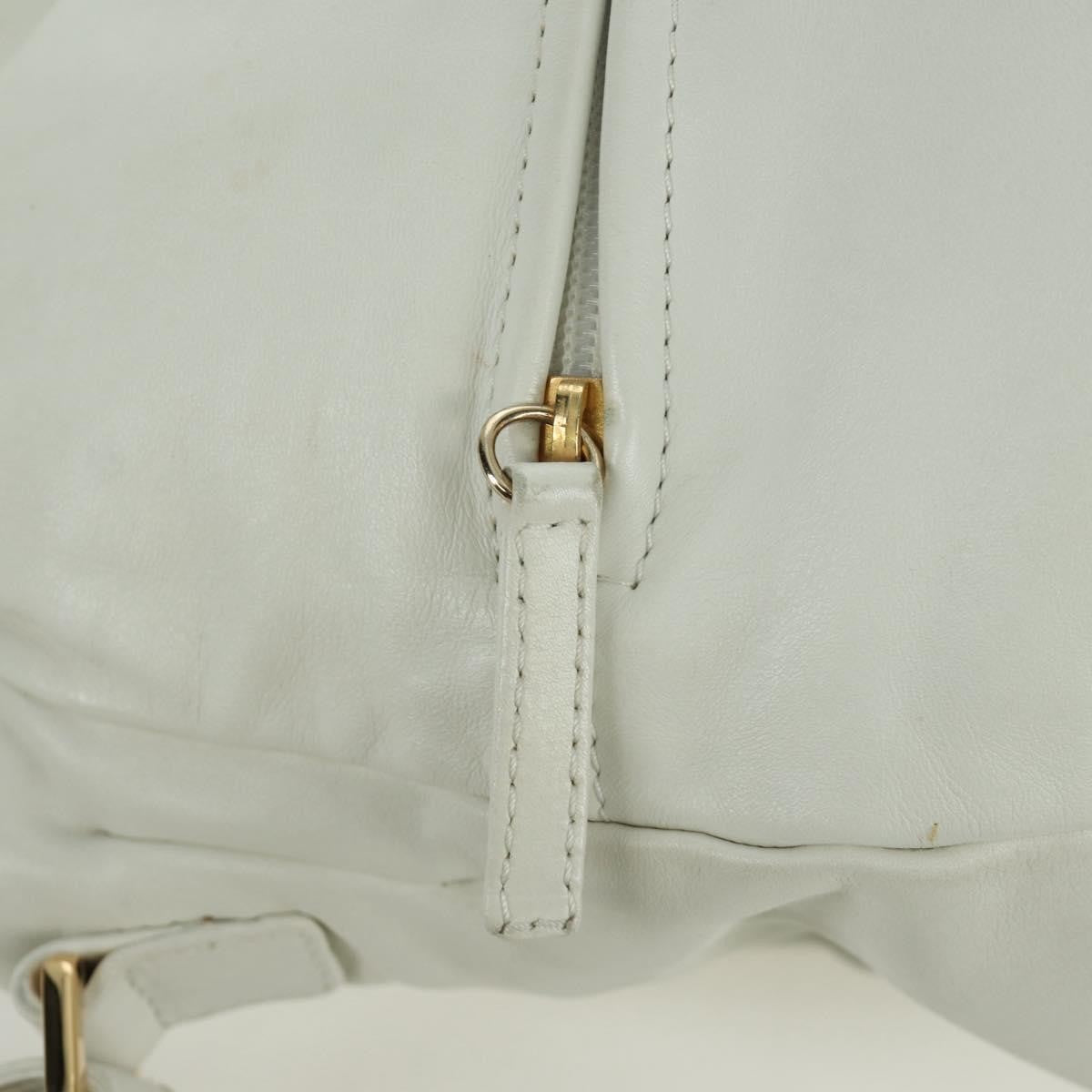 Chanel Rodeo Drive Hobo Leather White Leather Handbag (Pre-Owned)