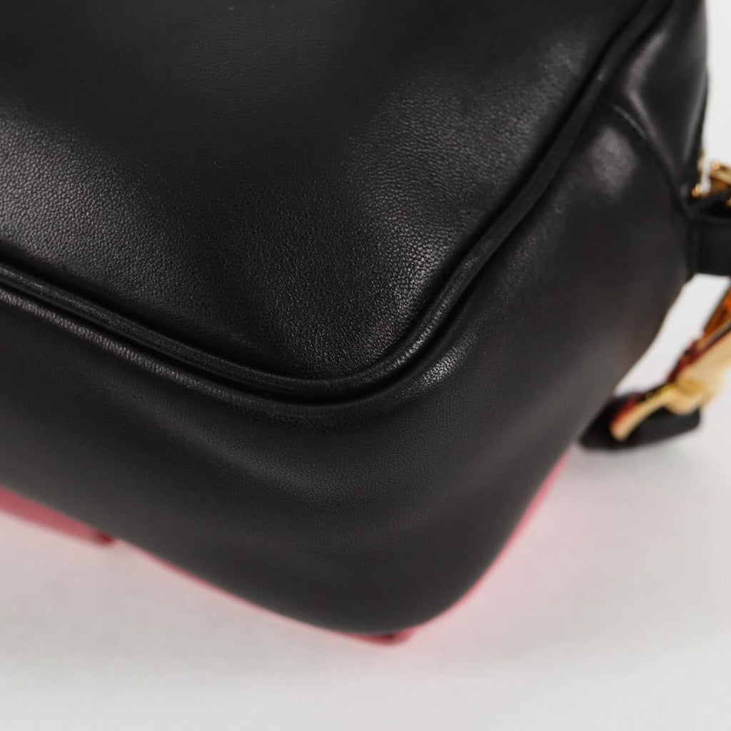 Prada Bow Camera Crossbody Bag Nappa Leather Black Leather Shoulder Bag Bag (Pre-Owned)