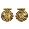 Chanel Vintage Logo Round Cufflinks Plated Gold Gold Gold_Plated Cufflinks Jewelry (Pre-Owned)