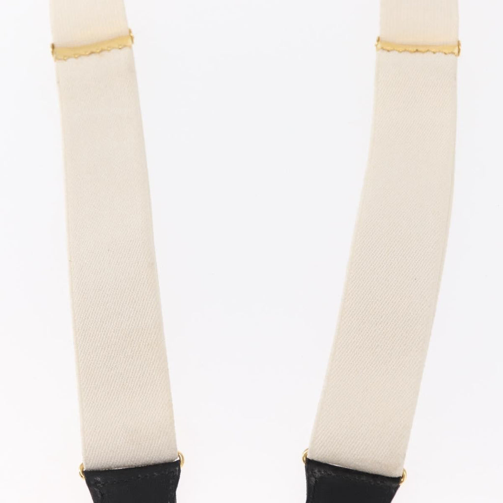 Chanel Logo Suspenders Canvas White Canvas Belts Accessory (Pre-Owned)