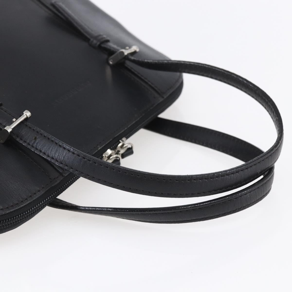 Burberry Vintage Handbag Leather Black Leather Handbag (Pre-Owned)
