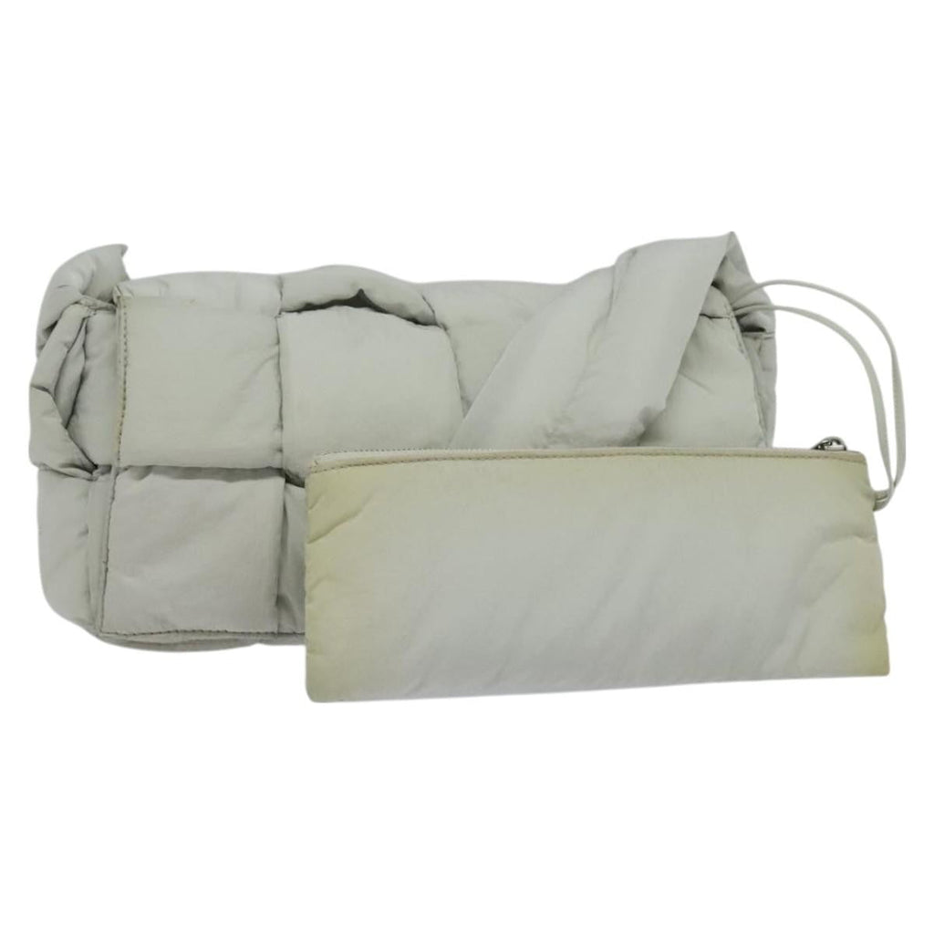 Bottega Veneta Padded Tech Cassette Crossbody Bag Intrecciato Nylon Gray Nylon Shoulder Bag Bag (Pre-Owned)