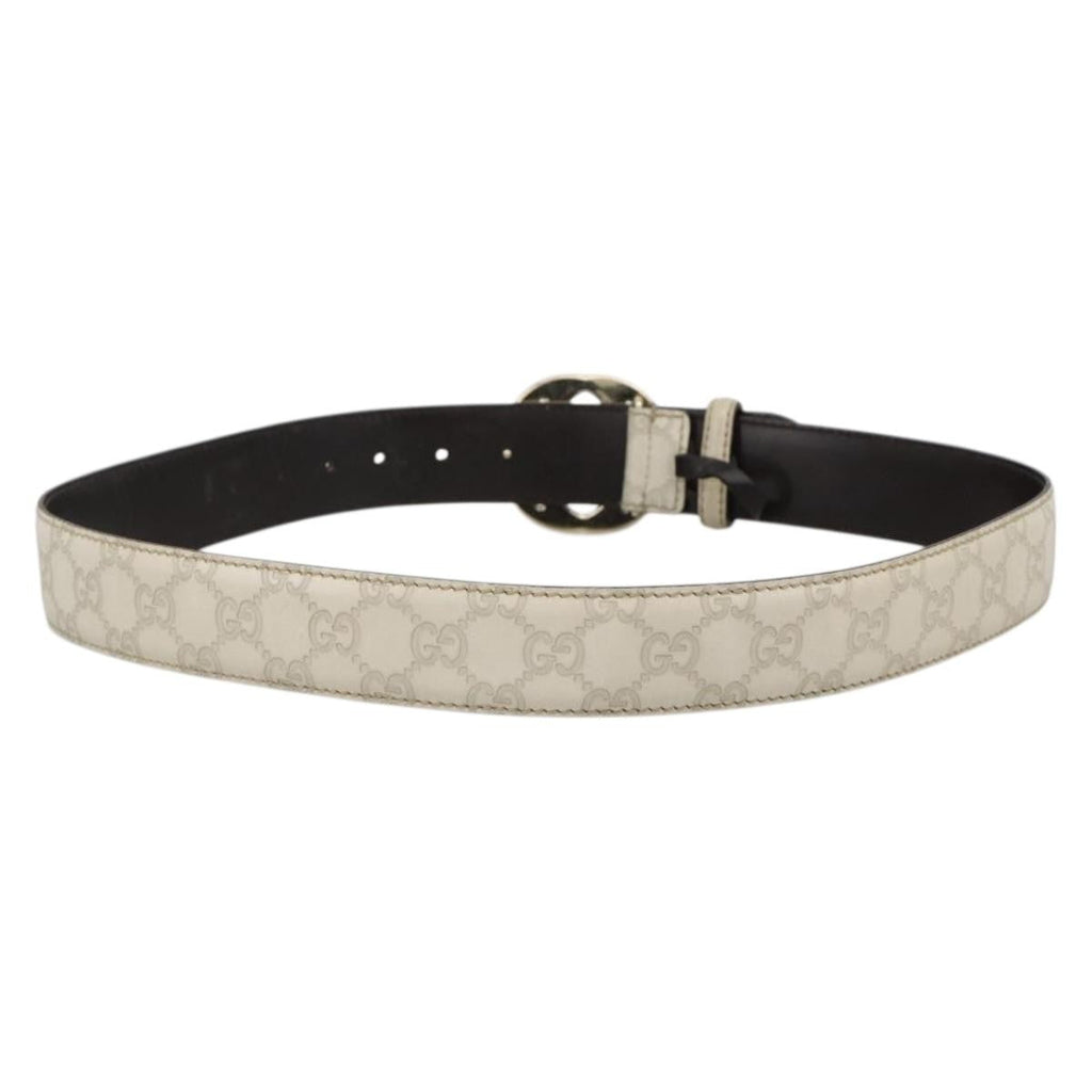Gucci Vintage Interlocking G Reversible Belt Leather White Leather Belts Accessory (Pre-Owned)