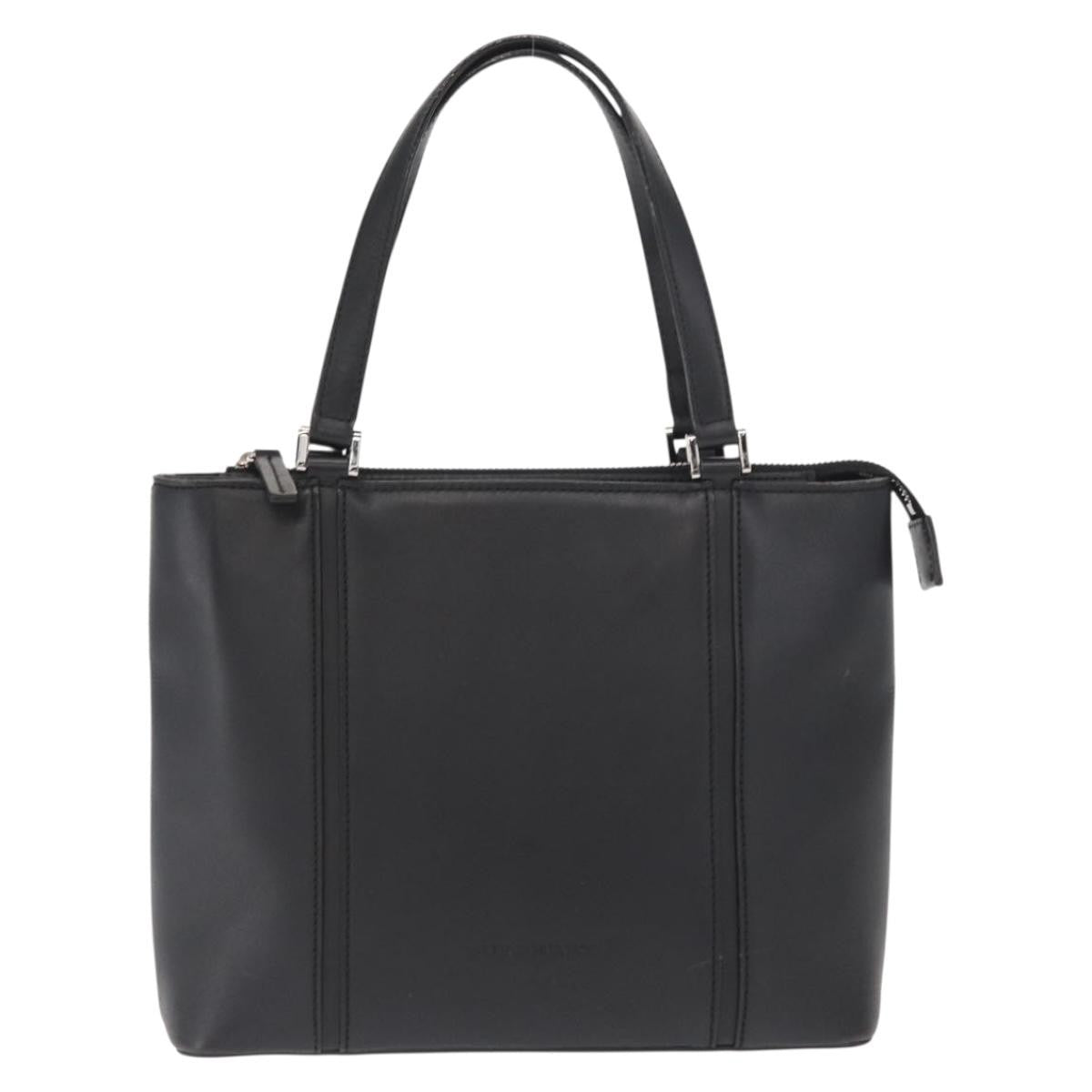 Burberry Vintage Handbag Leather Black Leather Handbag (Pre-Owned)