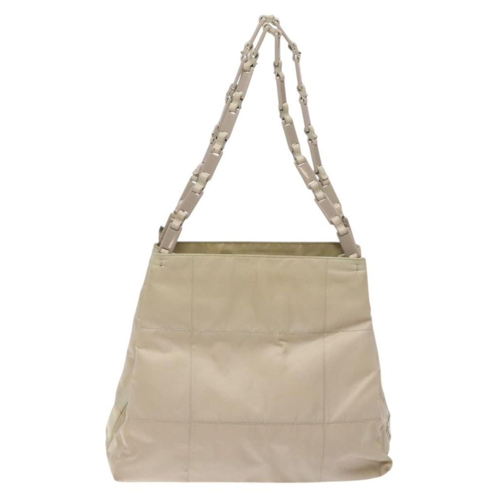 Prada Vintage Tote Tessuto Beige Nylon Tote Bag Bag (Pre-Owned)