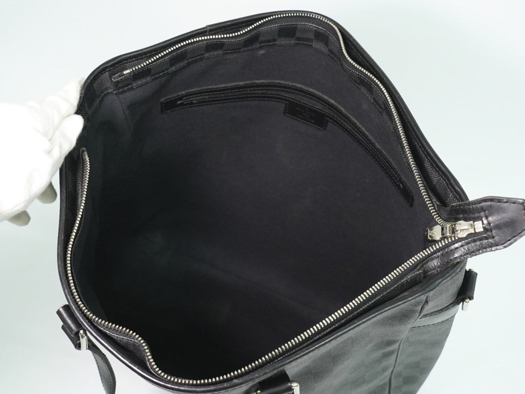 Louis Vuitton Tadao Handbag Damier Graphite Black Canvas Tote Bag Bag (Pre-Owned)