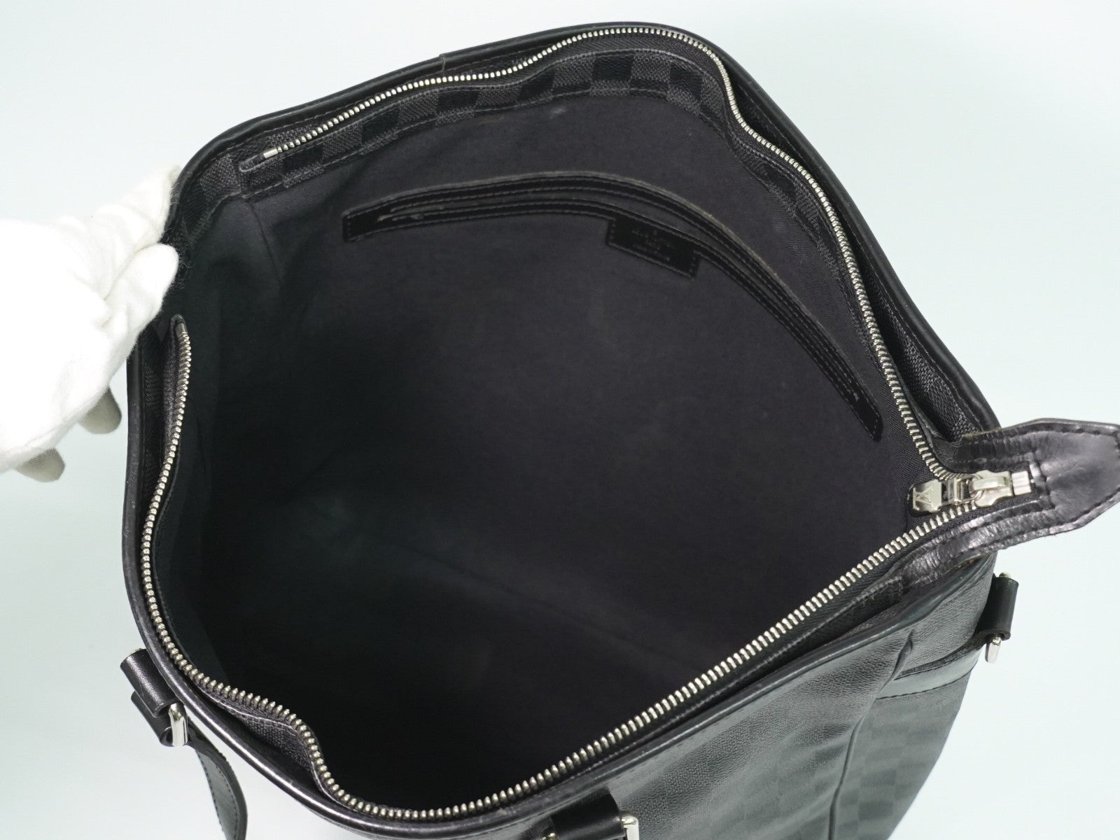 Louis Vuitton Tadao Handbag Damier Graphite Black Canvas Tote Bag Bag (Pre-Owned)