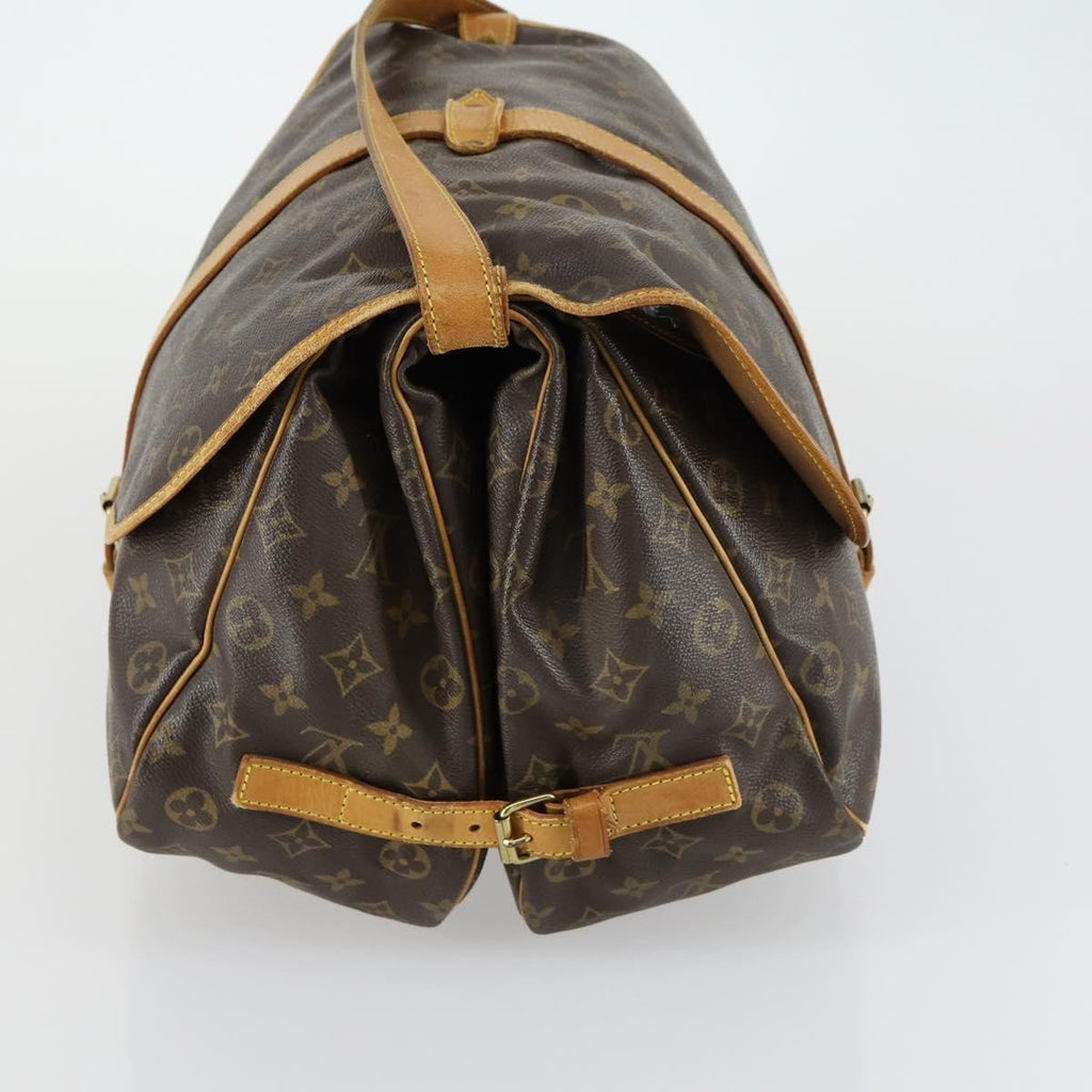 Louis Vuitton Saumur Handbag Monogram Canvas Brown Canvas Shoulder Bag Bag (Pre-Owned)