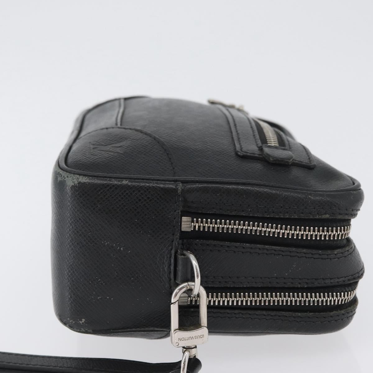 Louis Vuitton Pavel Handbag Taiga Leather Black Leather Clutche & Pouche Bag (Pre-Owned)