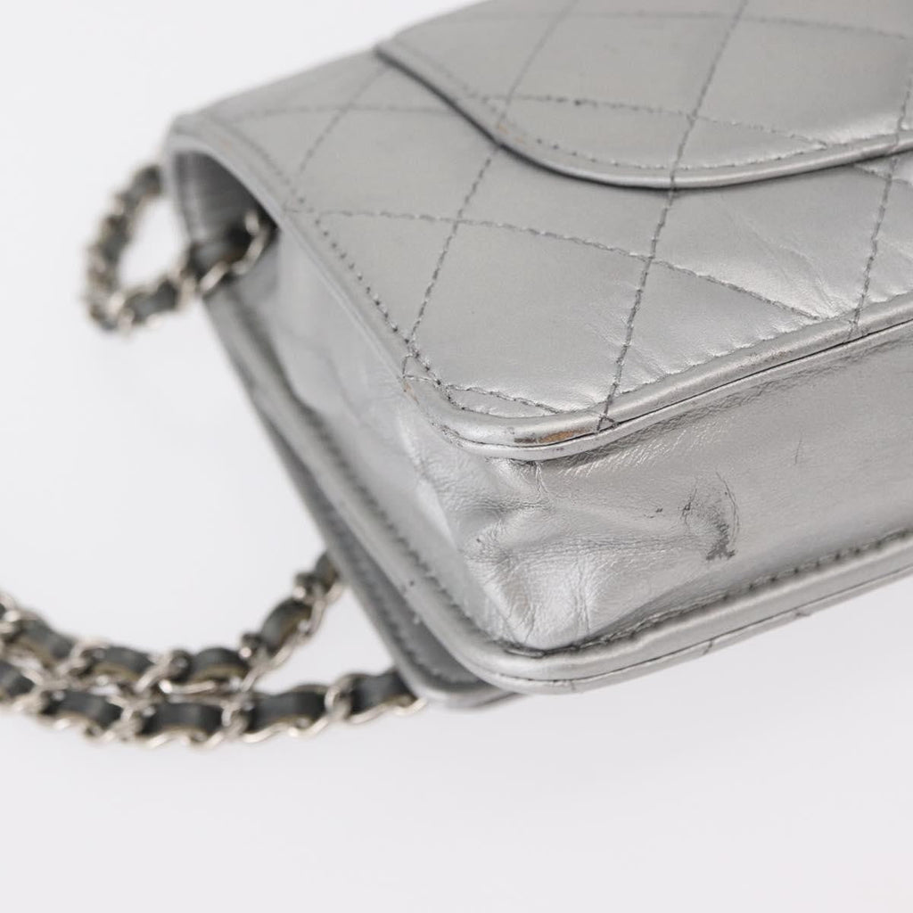 Chanel Reissue 2.55 Wallet On Chain Quilted Lambskin Silver Leather Shoulder Bag Bag (Pre-Owned)