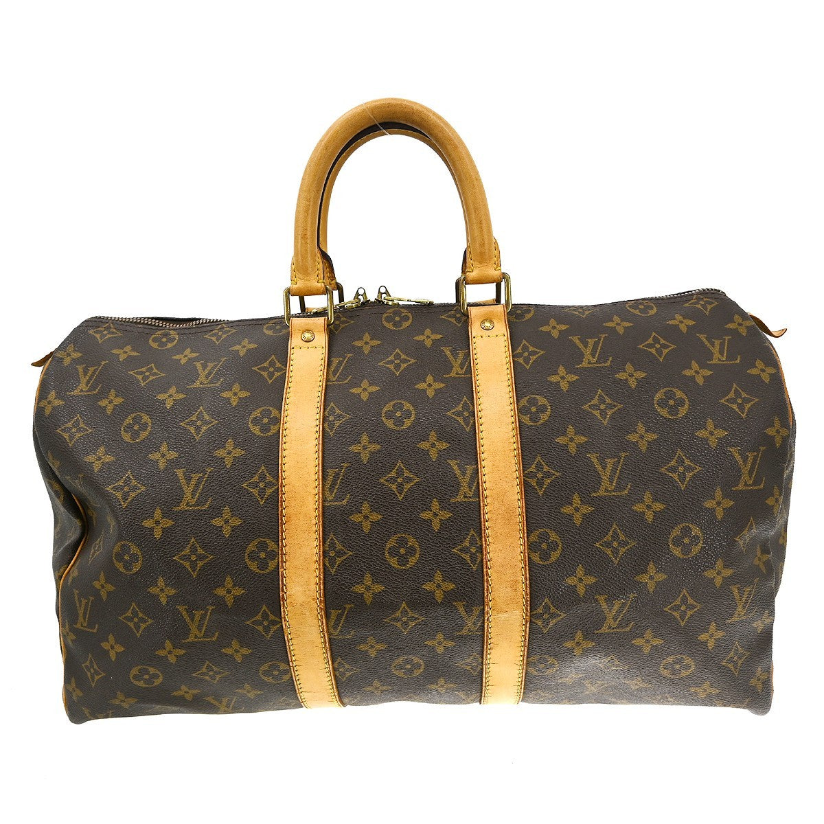Louis Vuitton Keepall Bag Monogram Canvas Brown Canvas Travel Bag Bag (Pre-Owned)